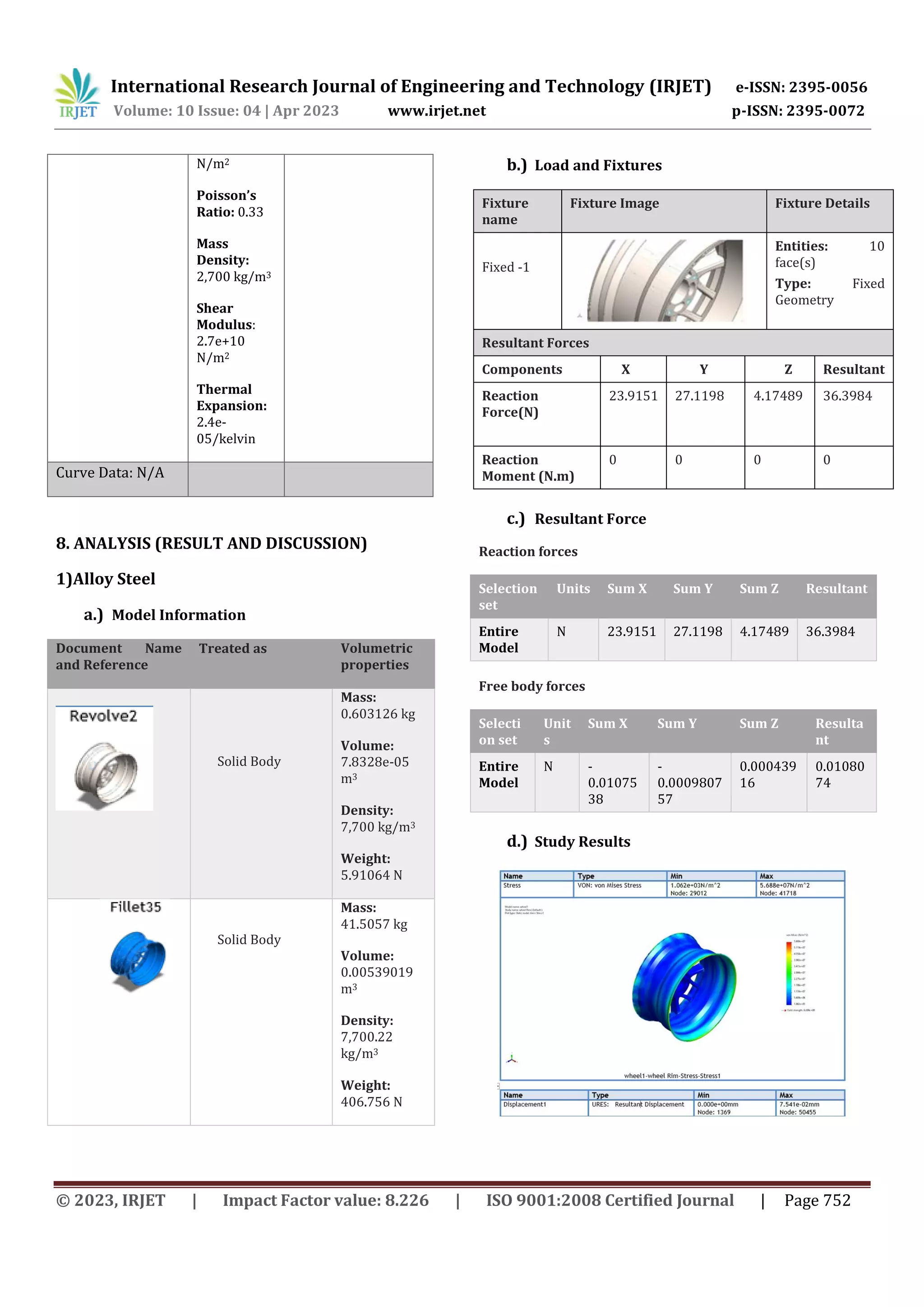 Aloy Rim Pdf FEA ANALYSIS OF CAR RIM | PDF