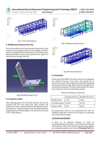 Strength Improvement of Bus Body Structure with Design Modification | PDF