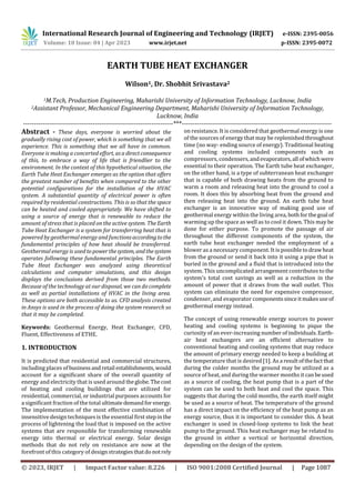EARTH TUBE HEAT EXCHANGER | PDF