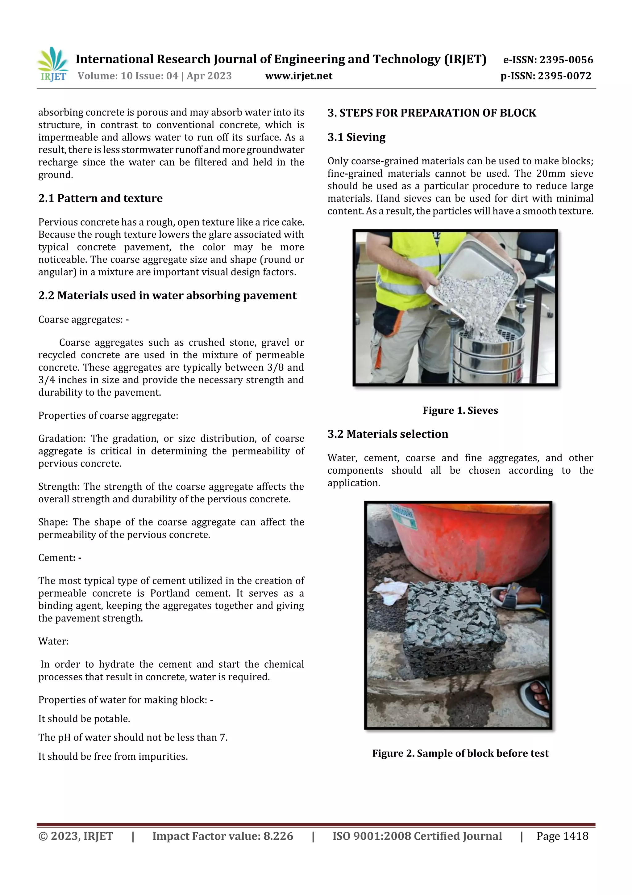 Experimental study on water absorbing pavement through model | PDF