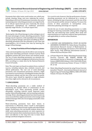 Experimental study on water absorbing pavement through model | PDF