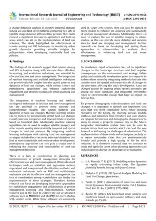 ASSESSMENT OF URBAN DYNAMICS IN LAND USE AND DEMOGRPAHY USING GIS ...