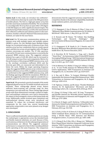 ANTENNA ARRAYS FOR MILLIMETER WAVE COMMUNICATION: A REVIEW | PDF