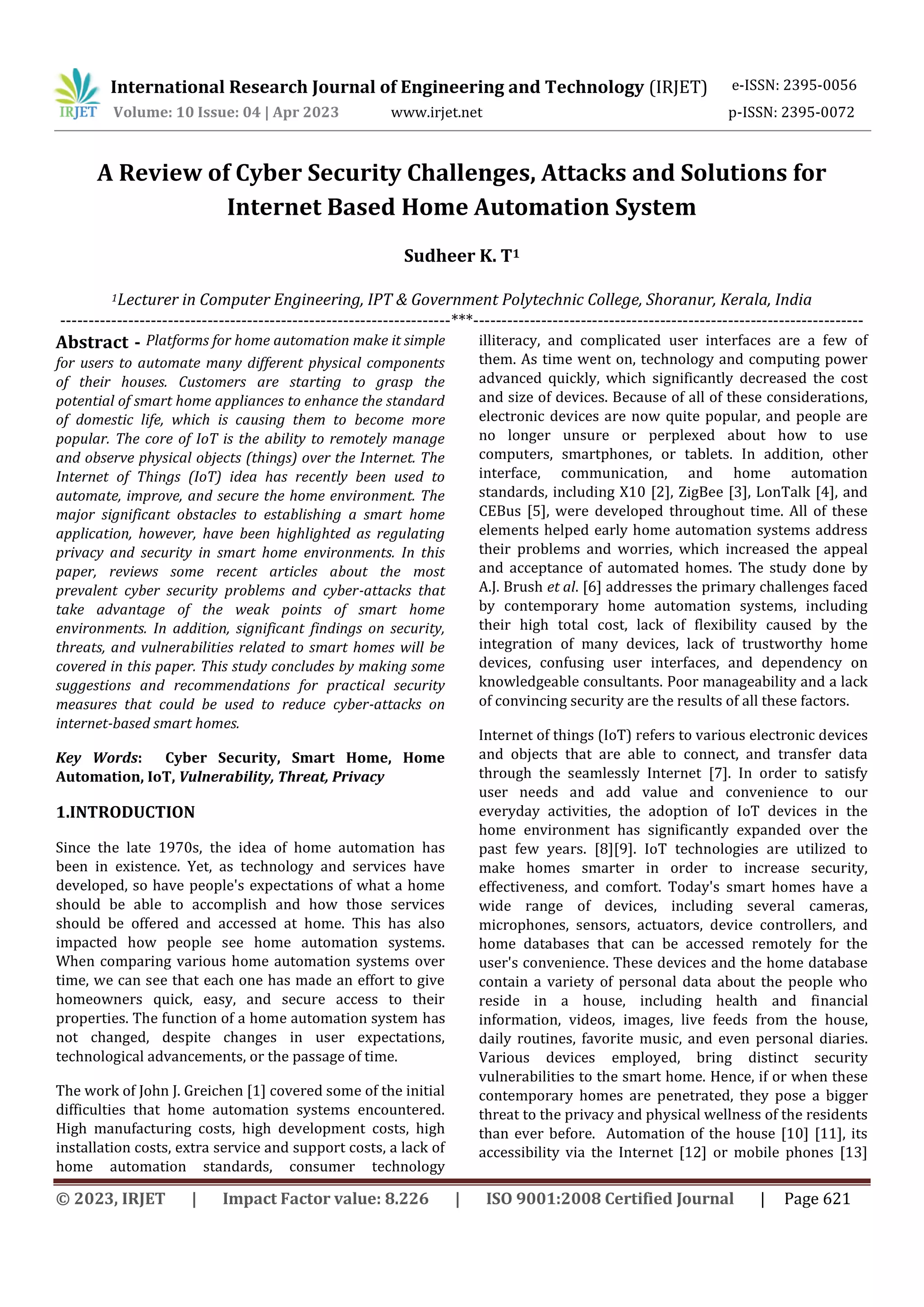 A Review of Cyber Security Challenges, Attacks and Solutions for ...