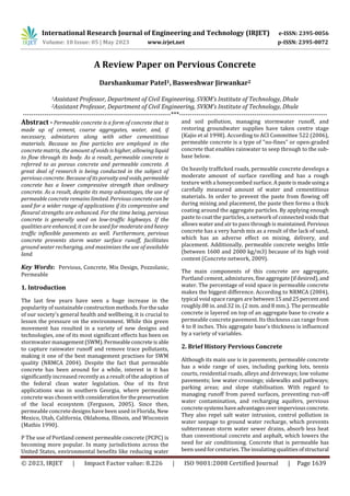 A Review Paper on Pervious Concrete | PDF