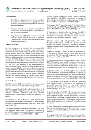 A Review Paper on Pervious Concrete | PDF