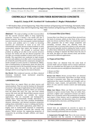 CHEMICALLY TREATED COIR FIBER REINFORCED CONCRETE | PDF