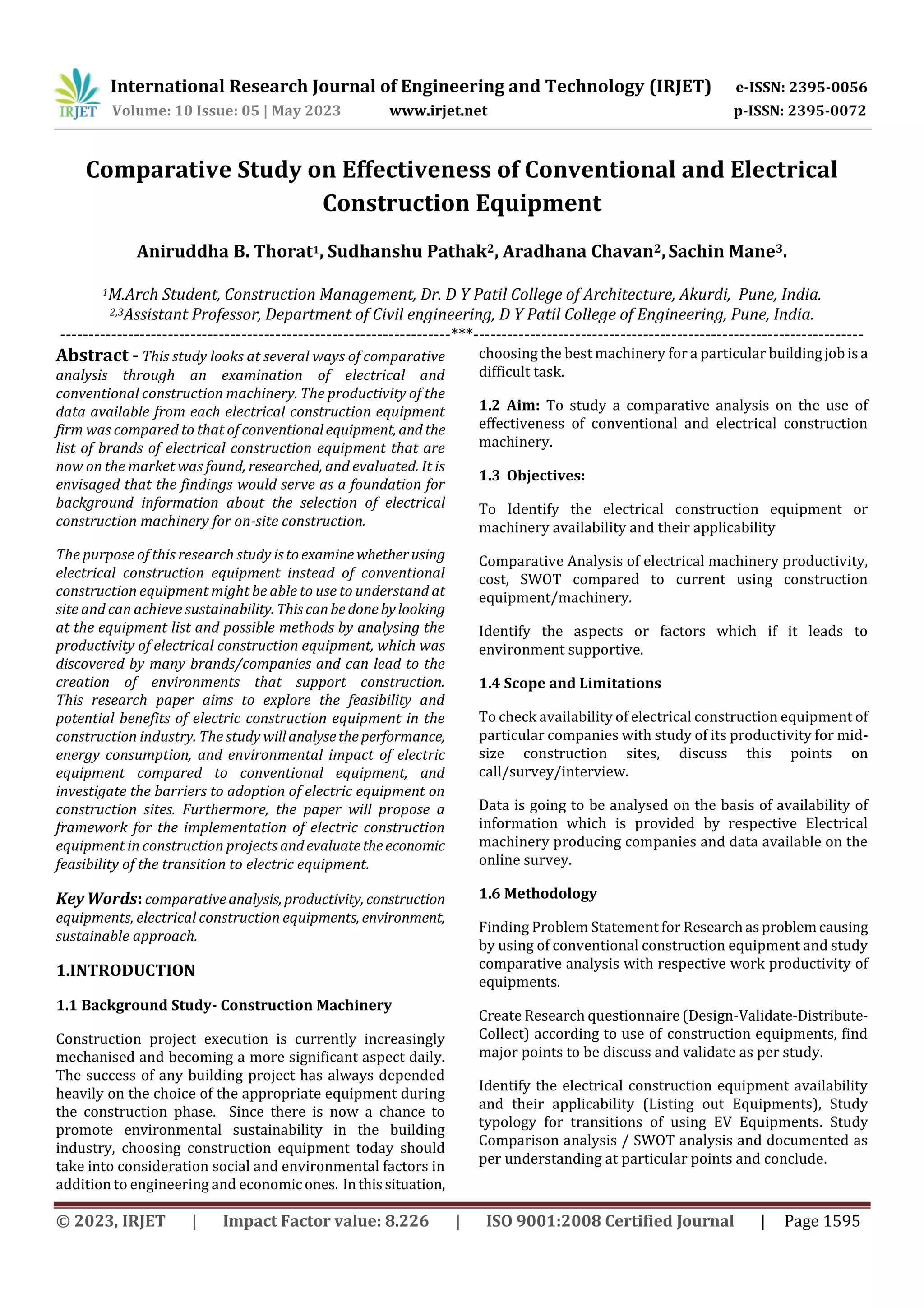 Comparative Study on Effectiveness of Conventional and Electrical ...