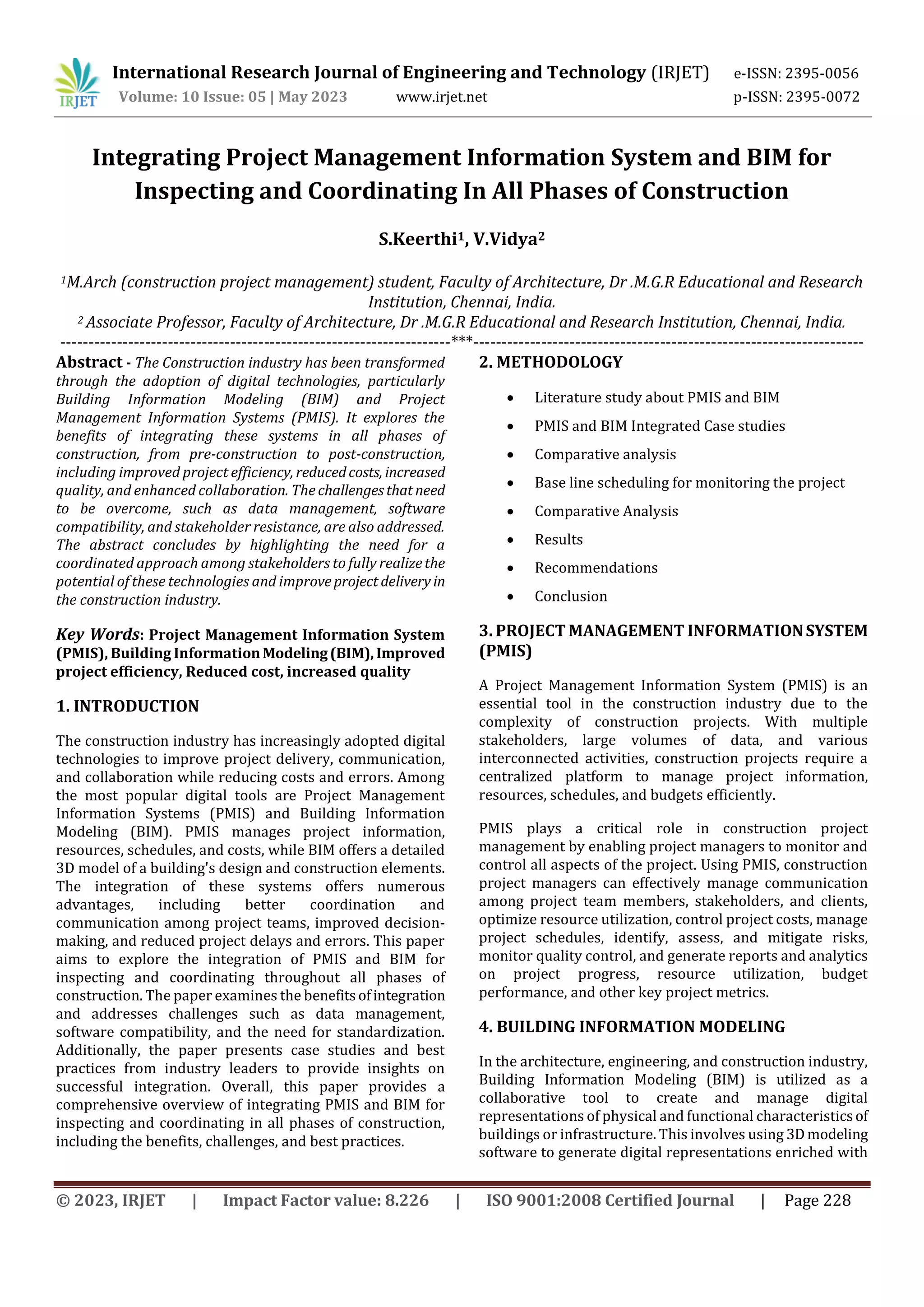 Integrating Project Management Information System and BIM for ...
