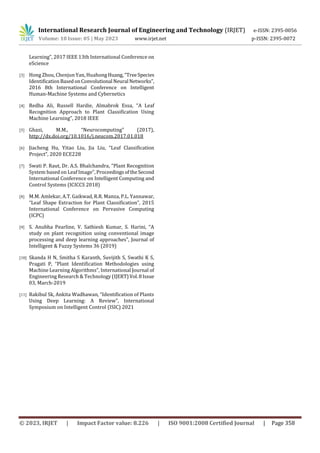 Plant Leaf Recognition Using Machine Learning: A Review | PDF