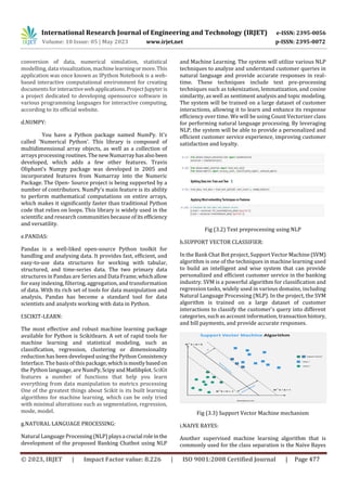 BANKING CHATBOT USING NLP AND MACHINE LEARNING ALGORITHMS | PDF image.