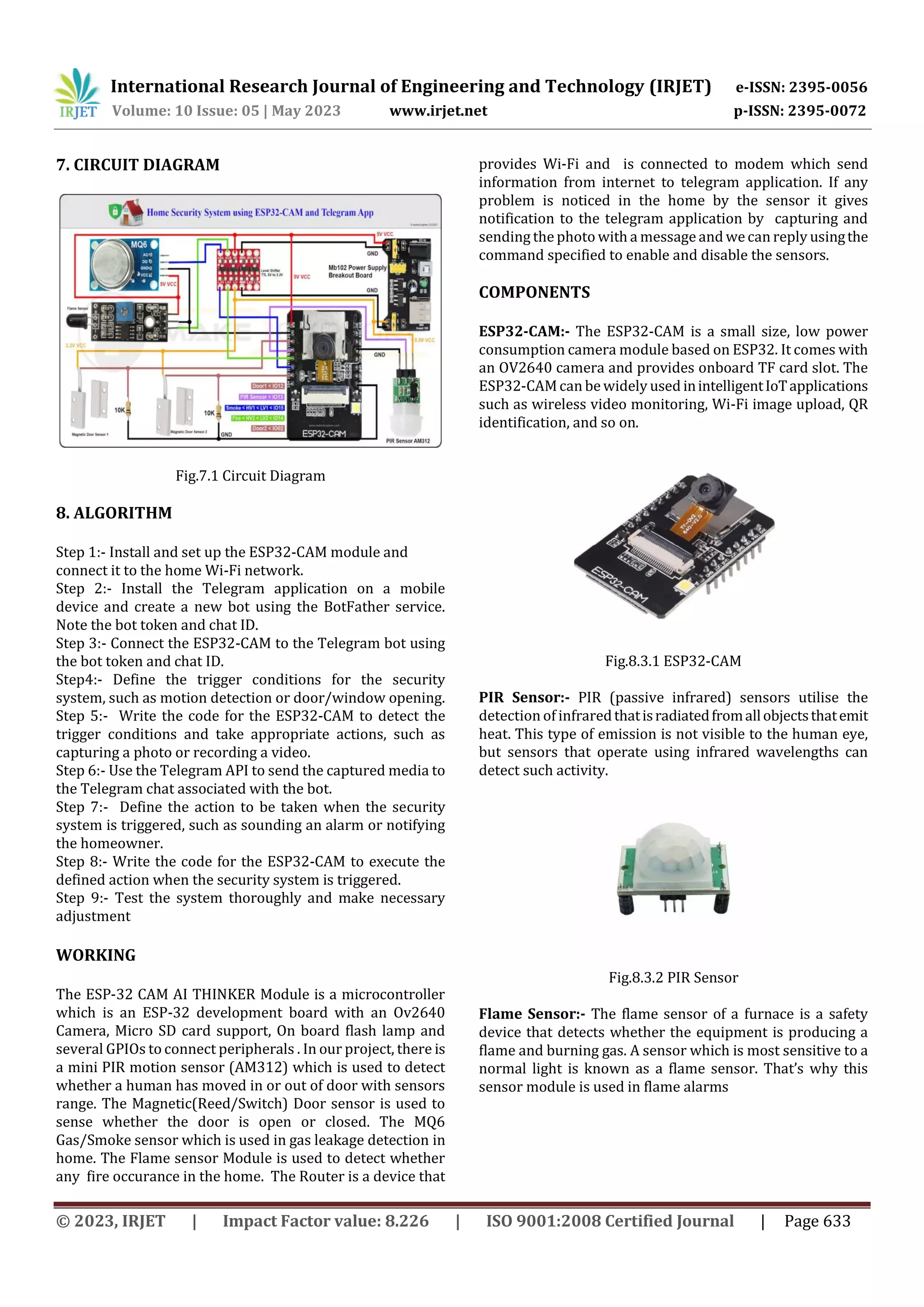 Home Security System using ESP32-CAM and Telegram Application | PDF