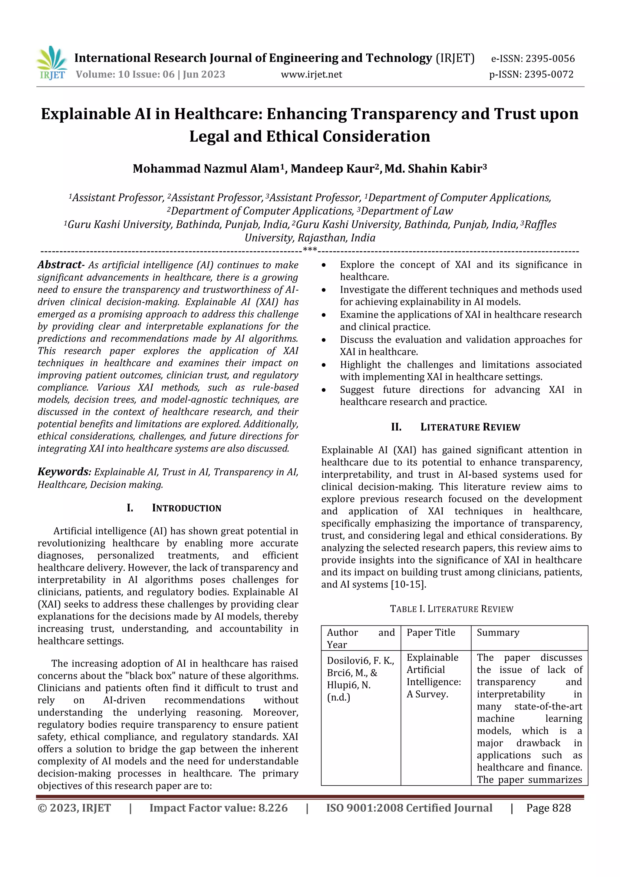 Explainable AI in Healthcare: Enhancing Transparency and Trust upon ...