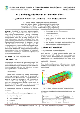 CFD modelling calculation and simulation of bus | PDF | 3-D Graphics ...
