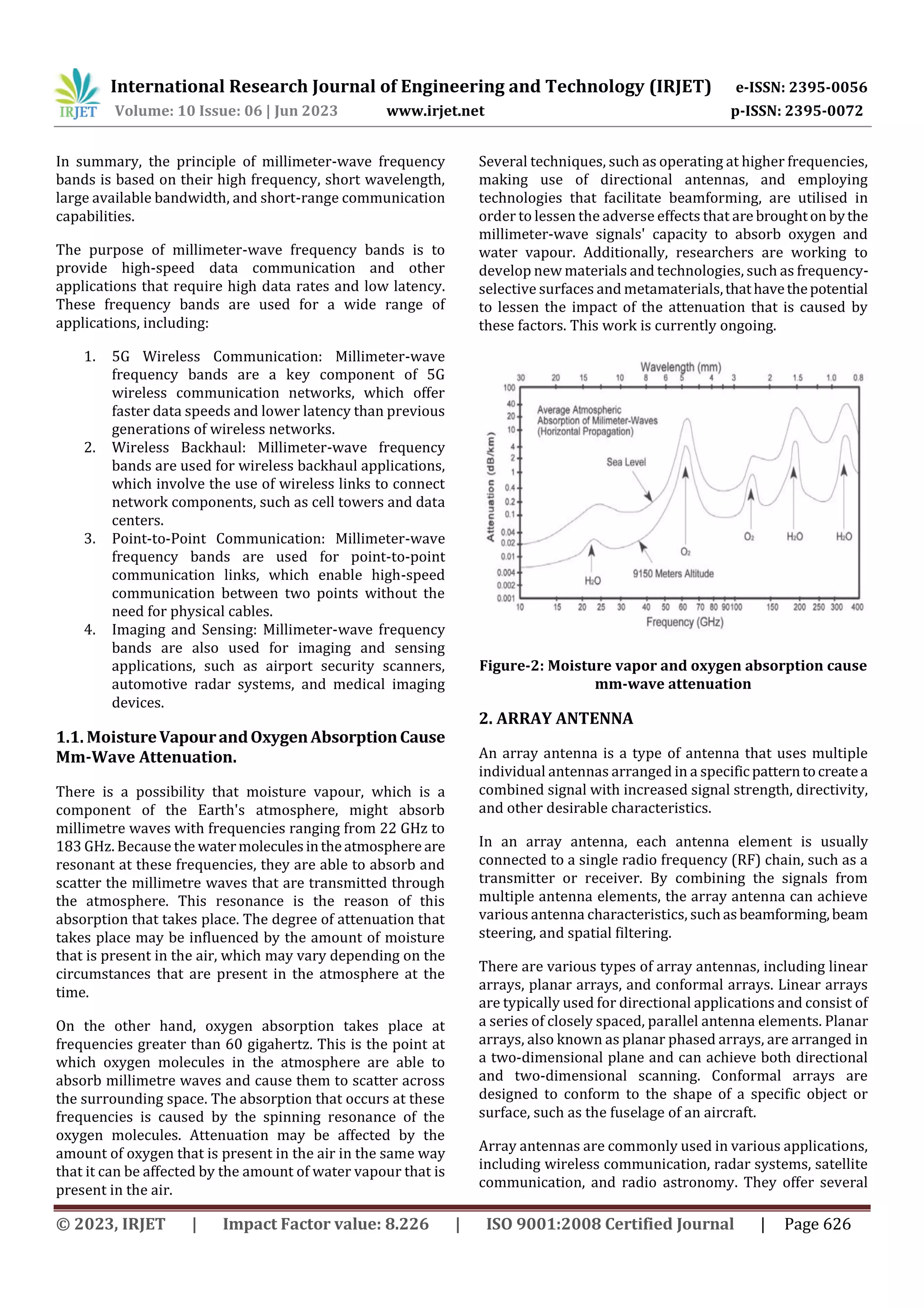ANALYSIS OF ANTENNA ARRAYS FOR MILLIMETER WAVE COMMUNICATION | PDF