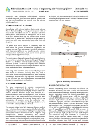ANALYSIS OF ANTENNA ARRAYS FOR MILLIMETER WAVE COMMUNICATION | PDF