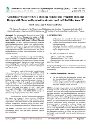 Comparative Study Of G 16 Building Regular And Irregular Buildings Comparative Study Of G 16 Building Regular And Irregular Buildings