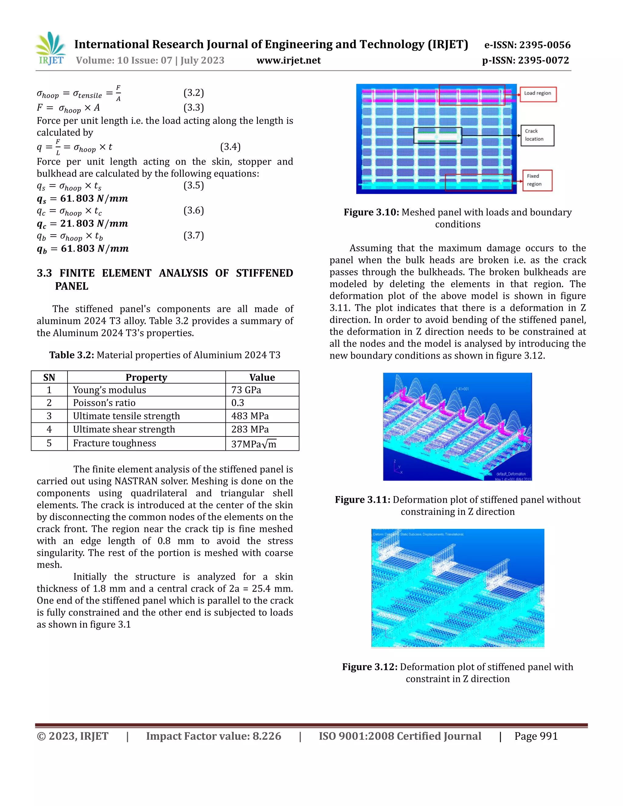Fail Safe Design of Skin and Bulkhead of an Aircraft Stiffened Panel by ...