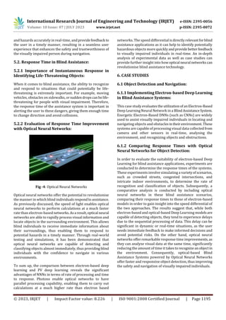 Enhancing Blind Assistance Applications with Optical Neural Networks: A