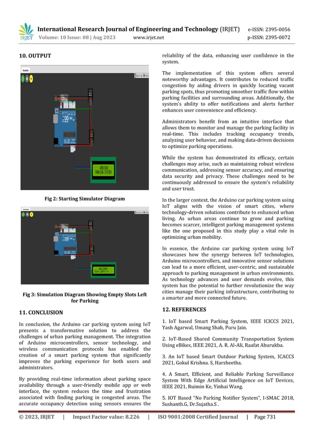 ARDUINO BASED CAR PARKING SYSTEM USING WOKWI SIMULATOR | PDF