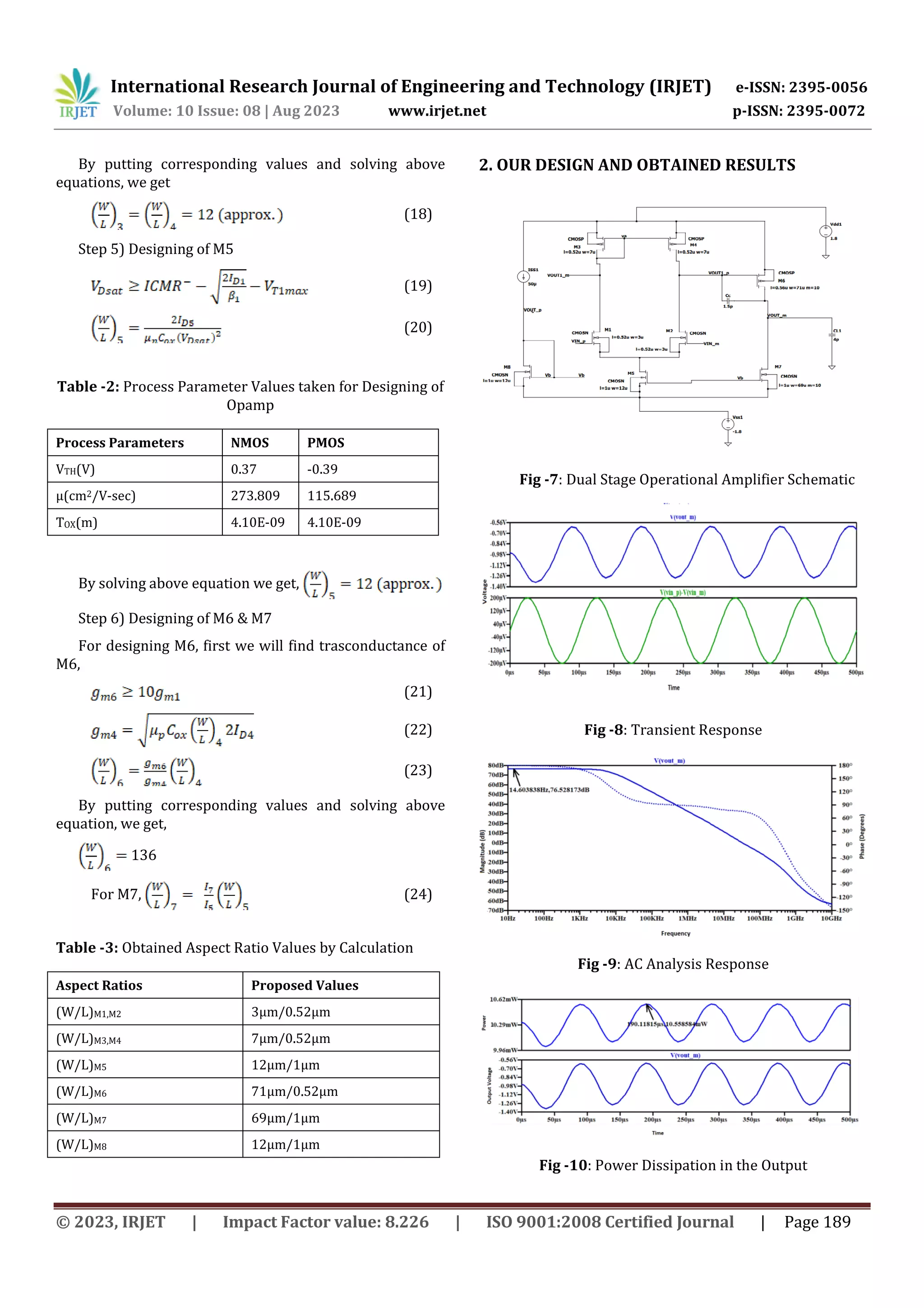 Design and Implementation of a Dual Stage Operational Amplifier | PDF