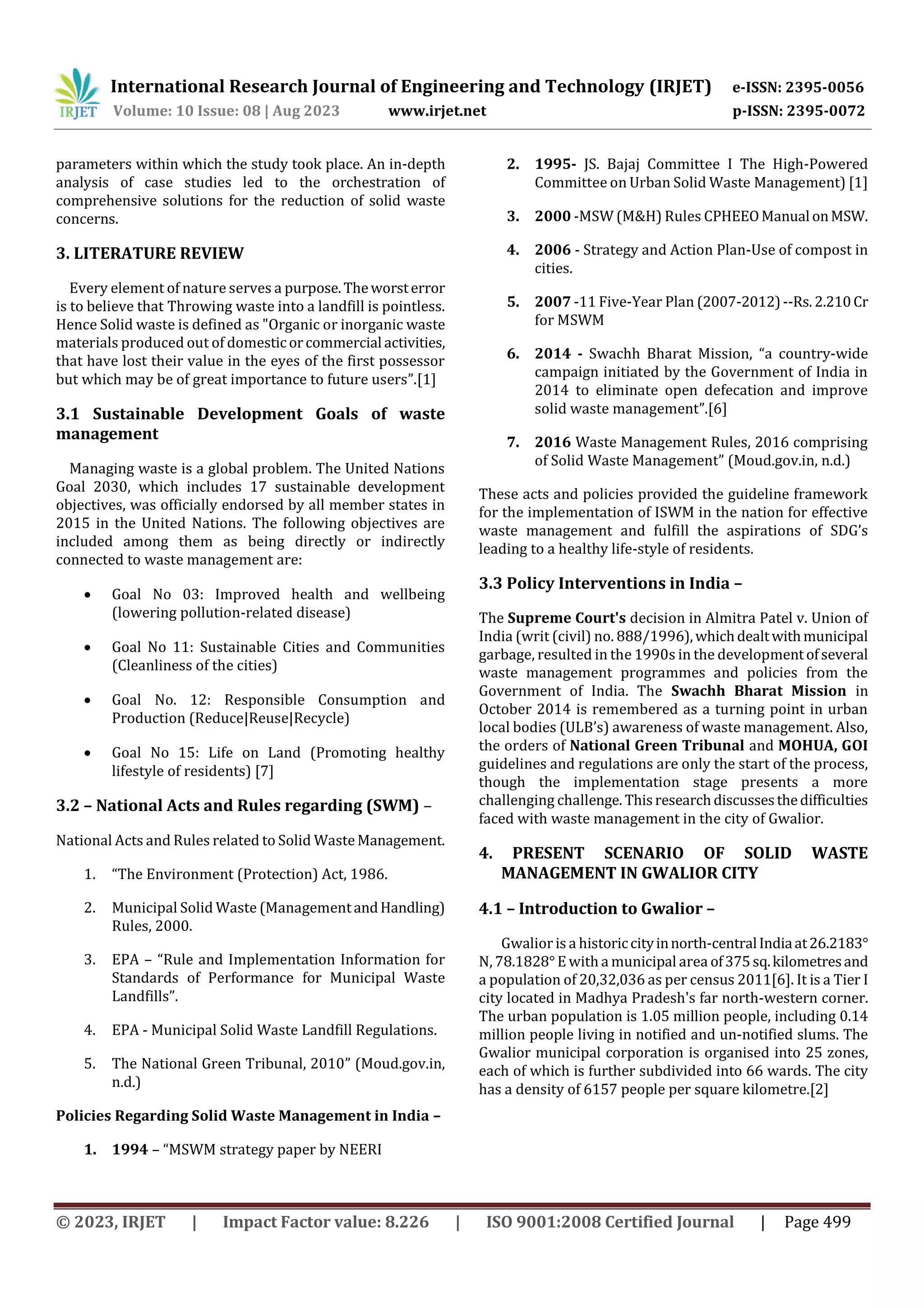 Implementing Integrated Solid Waste Management: A Case Study of ...