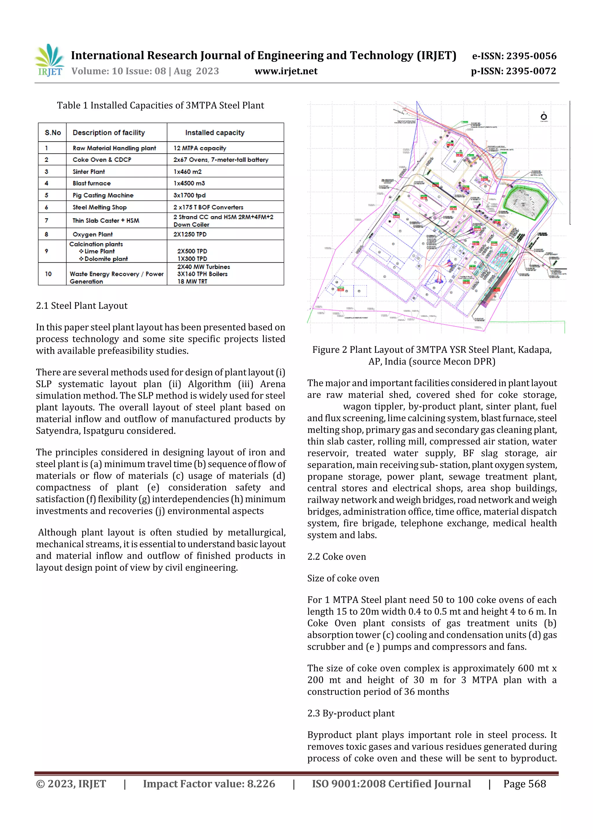 Steel Plant Layout: Civil Engineering perspective | PDF