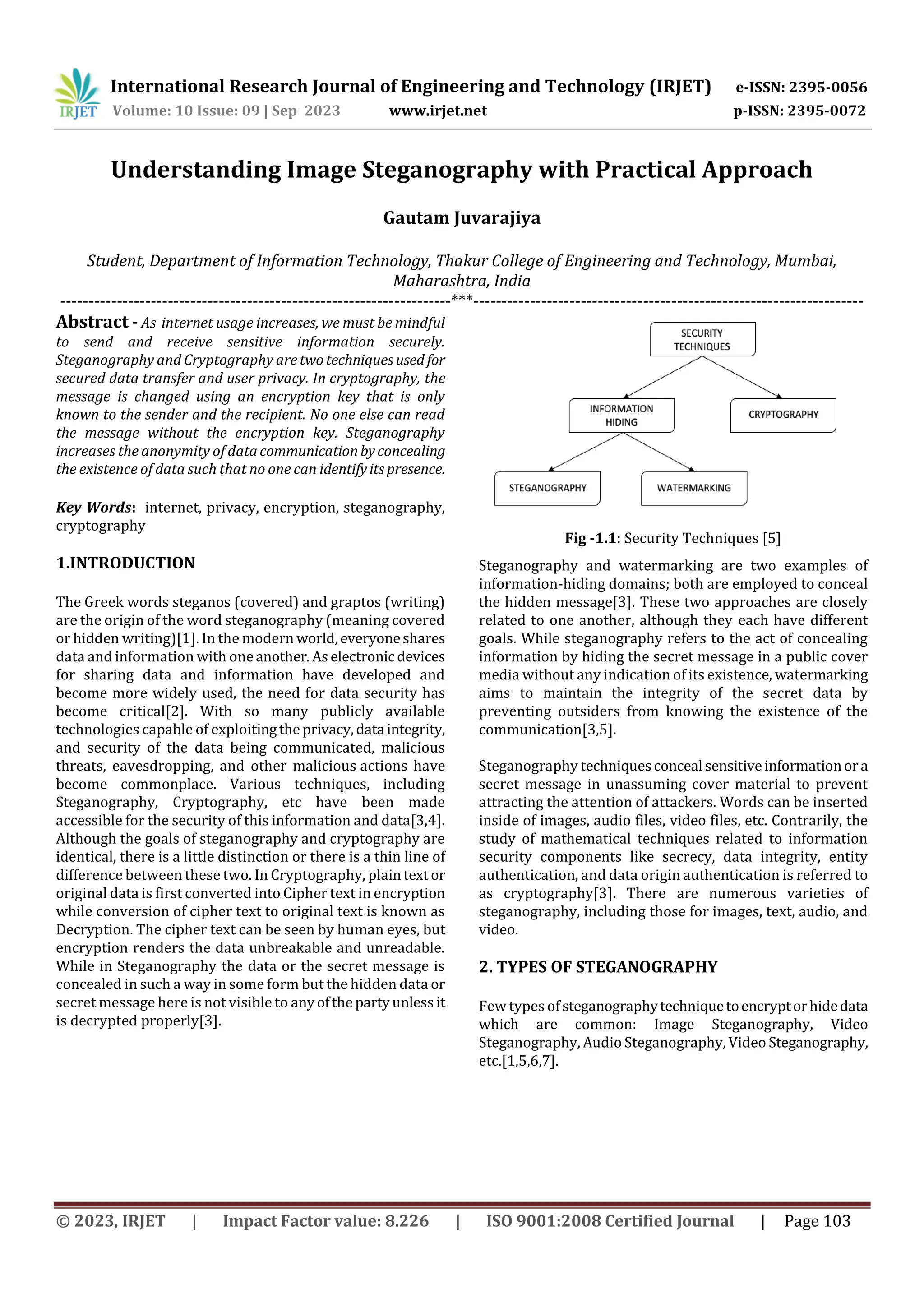 Understanding Image Steganography with Practical Approach | PDF