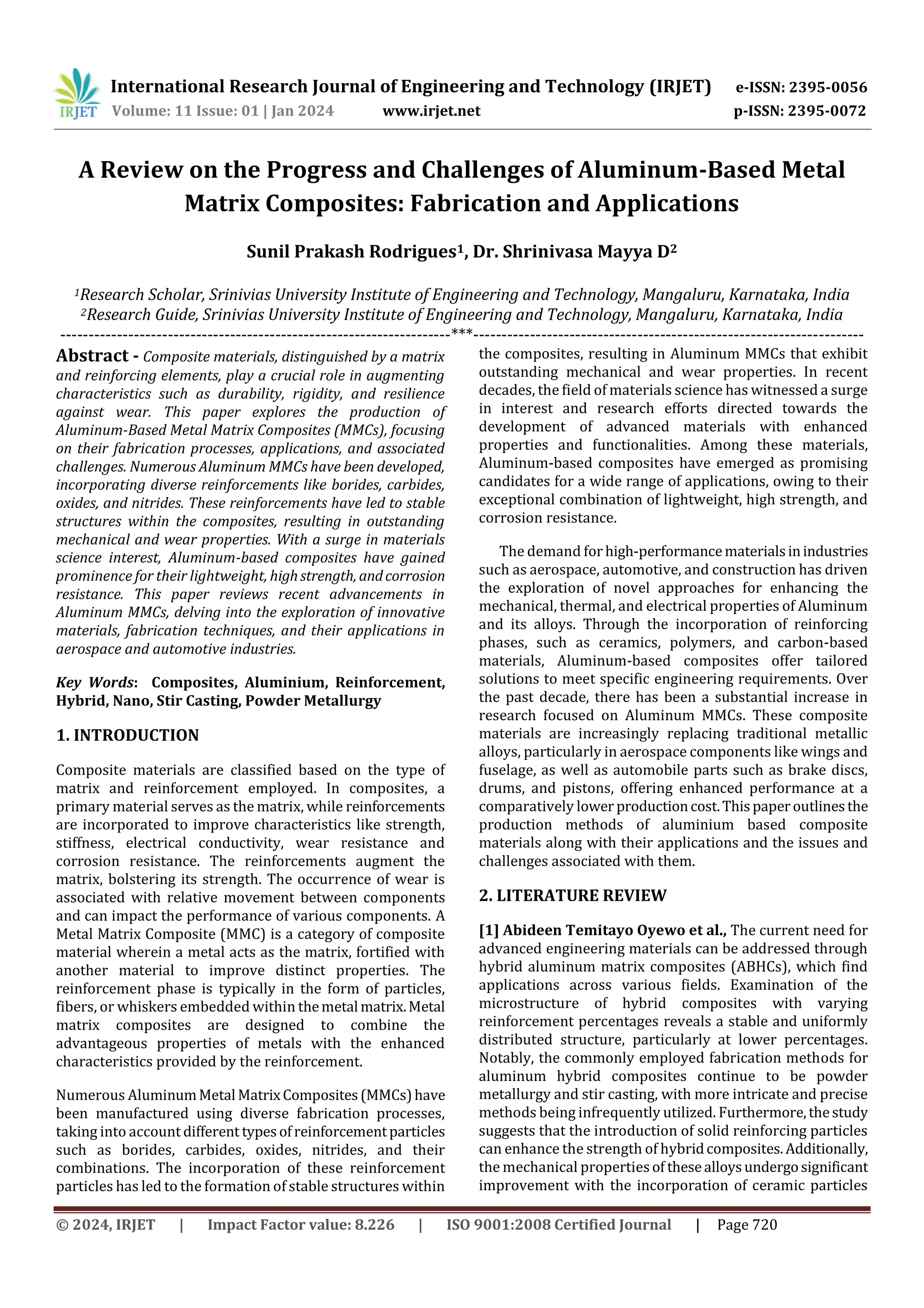 A Review on the Progress and Challenges of Aluminum-Based Metal Matrix ...