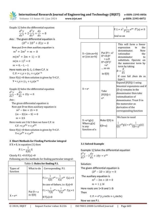 Solving Linear Differential Equations with Constant Coefficients | PDF