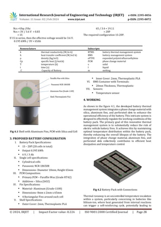 DESIGN AND DEVELOPMENT OF BATTERY THERMAL MANAGEMENT SYSTEM USING PHASE ...
