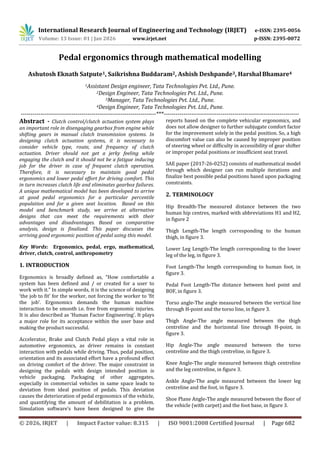Constraints Math Pedal ergonomics through mathematical modelling | PDF