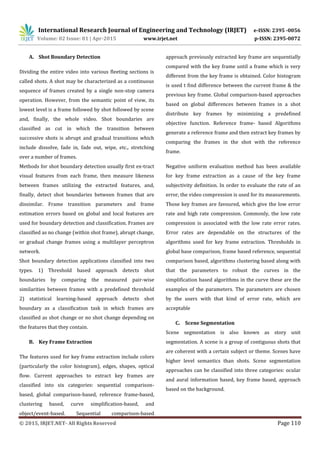 IRJET-Feature Extraction from Video Data for Indexing and Retrieval | PDF