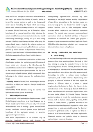IRJET-Feature Extraction from Video Data for Indexing and Retrieval | PDF