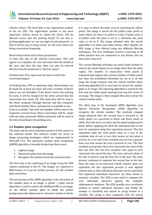 Smart Car Parking System Using FPGA and E-Application | PDF