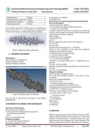 Modeling and Stress Analysis Of Crankshaft Using FEM Package ANSYS | PDF