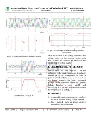 Mitigation of Voltage Sags & Swells in LV Distribution System Using ...