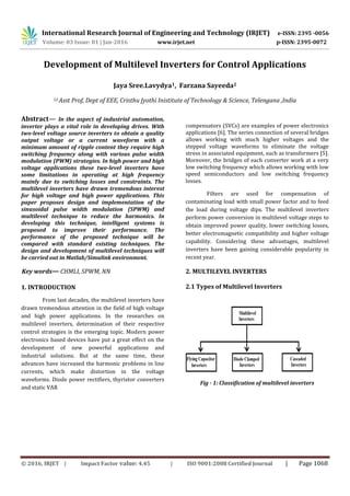 Development of Multilevel Inverters for Control Applications | PDF