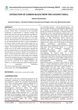 Extraction of Carbon Black from the Coconut Shell | PDF