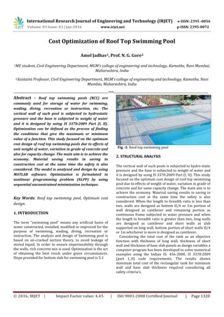 Cost Optimization of Roof Top Swimming Pool | PDF