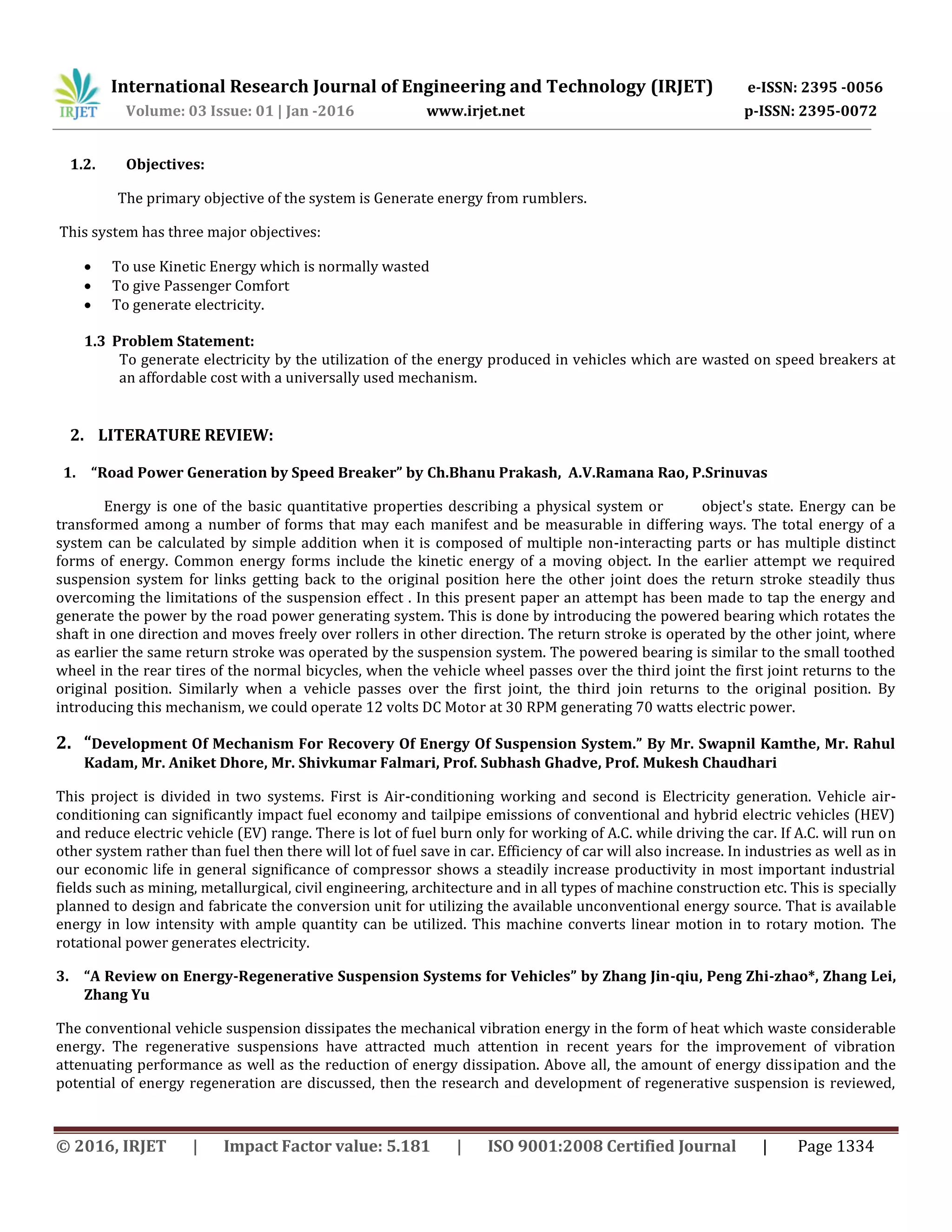 Power Generation Using Rumblers | PDF