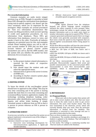 Interactive Voice Response System for College automation | PDF