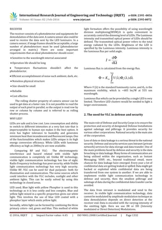 Visible Light Communication in Defence and Security | PDF
