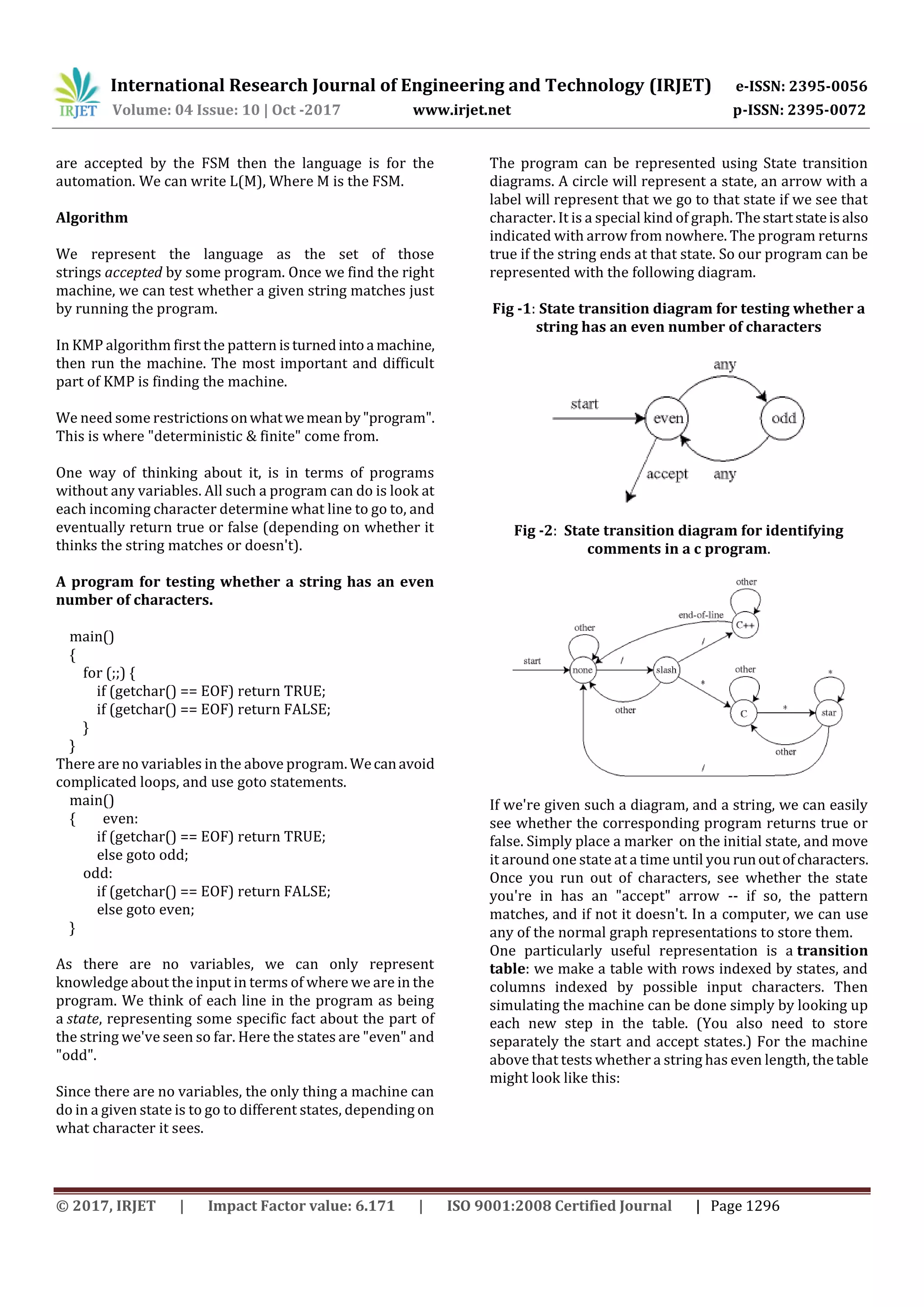 Pattern Matching using Computational and Automata Theory | PDF