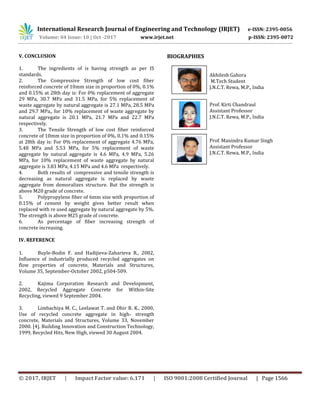 Experimental Study on Fiber Reinforced Concrete with Recycled Aggregate ...
