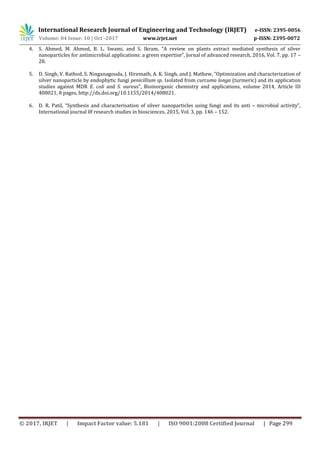 Biosynthesis of Silver Nanoparticles using Plants | PDF