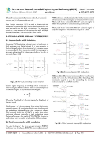 THD analysis of SPWM & THPWM Controlled Three phase Voltage Source ...