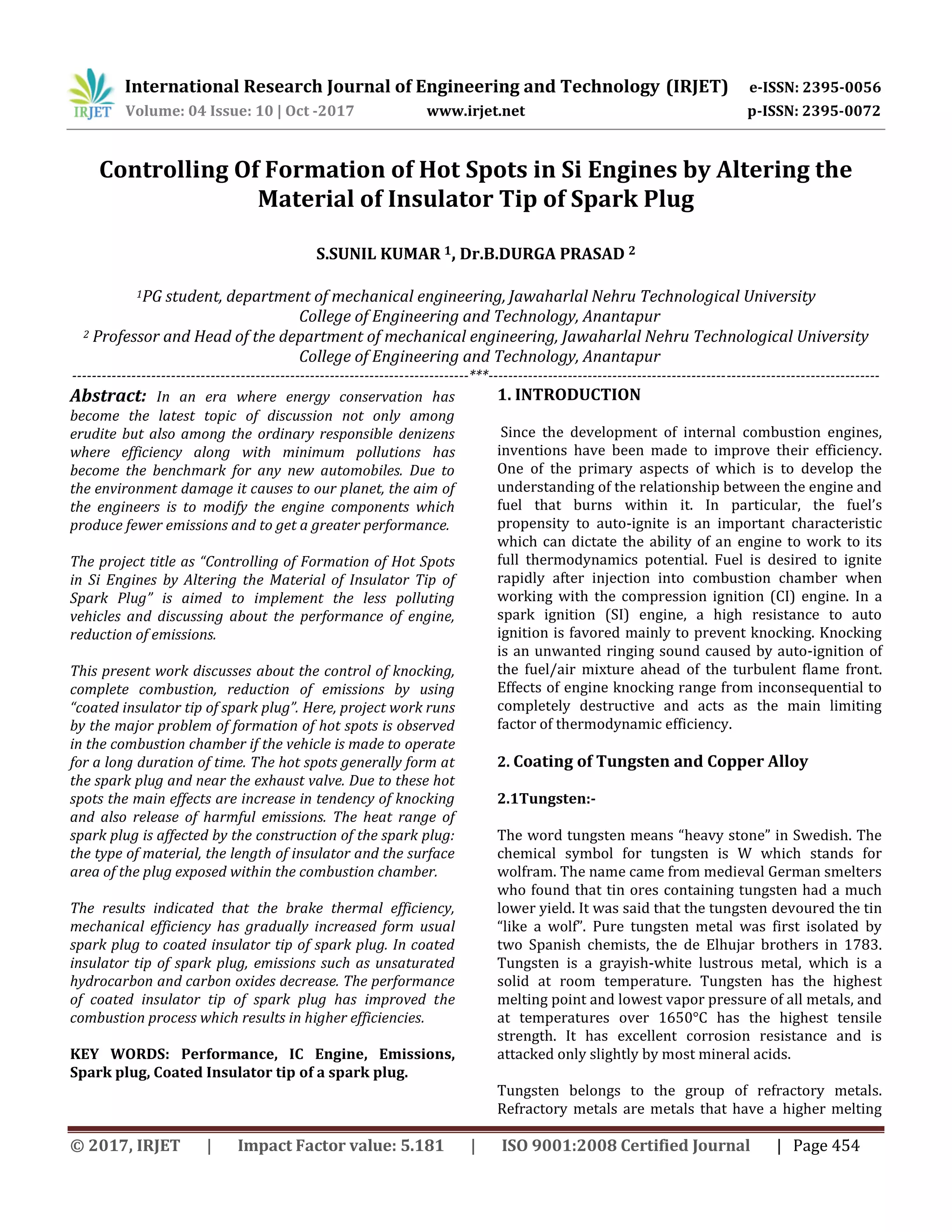 Controlling of Formation of Hot Spots in Si Engines by Altering the ...