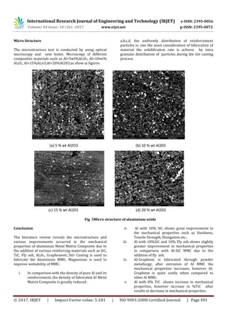 A Review on Mechanical Properties and Microstructure of Aluminium Metal ...