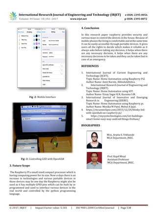 Home Automation System using Raspberry Pi | PDF